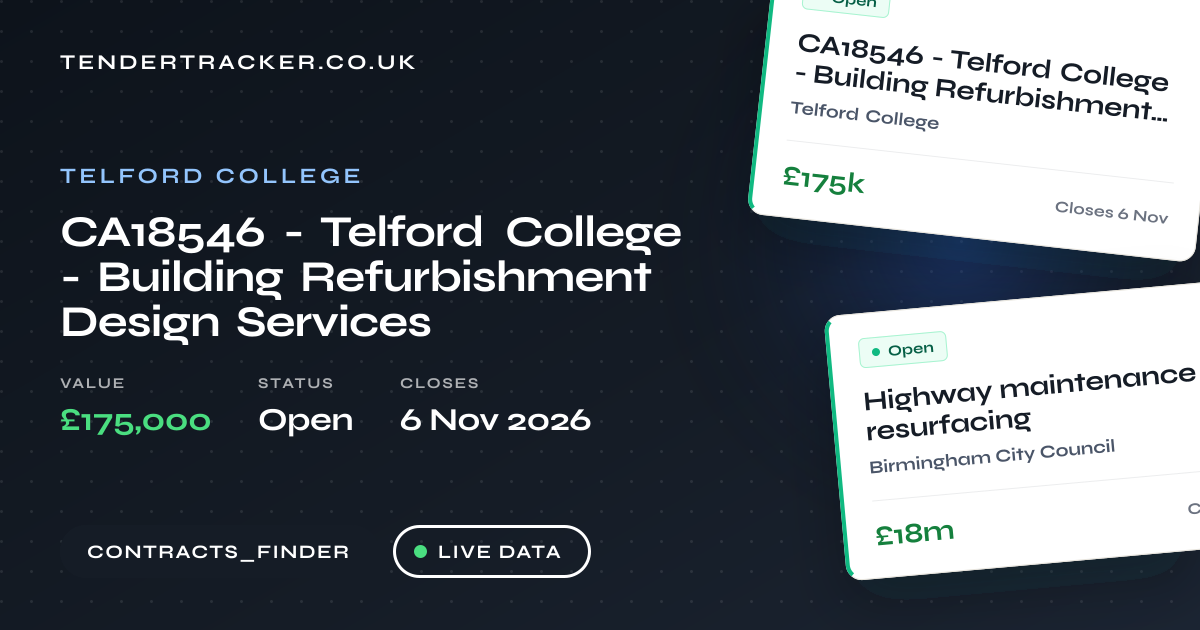 CA18546 - Telford College - Building Refurbishment Design Se ...