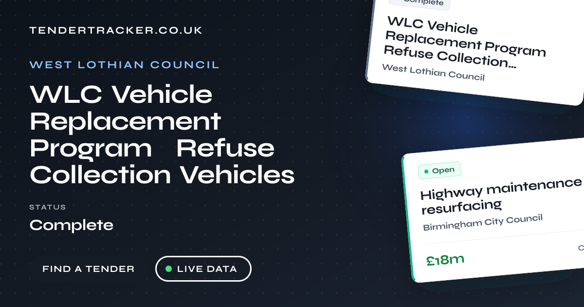 WLC Vehicle Replacement Program Refuse Collection Vehicles ...