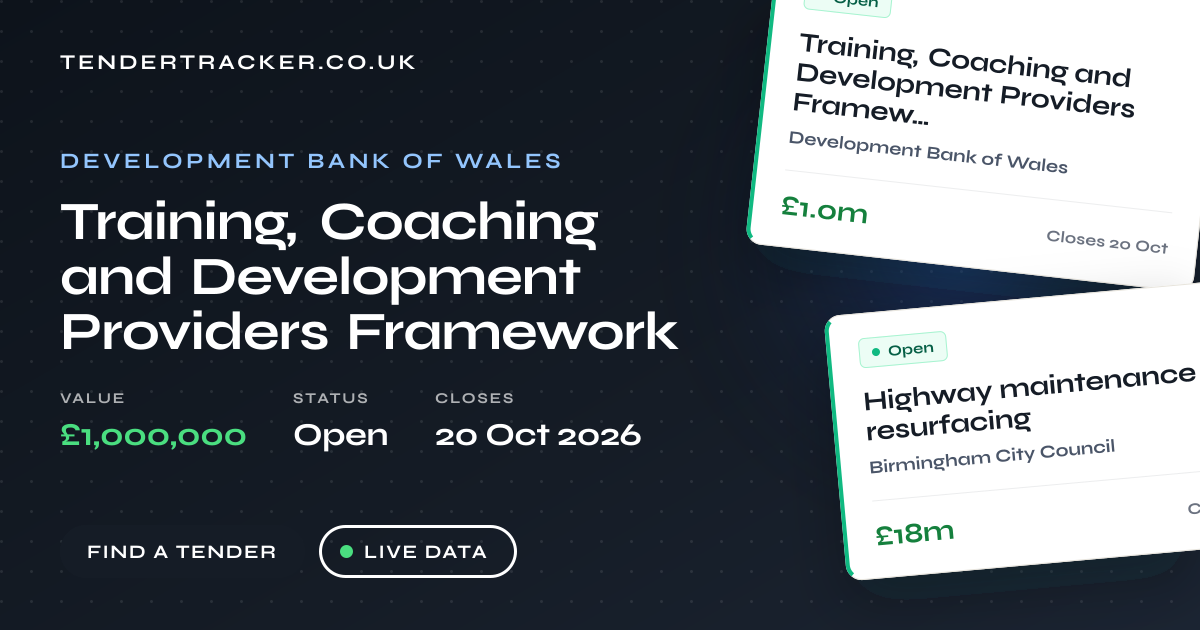 Training, Coaching and Development Providers Framework | TenderTracker UK