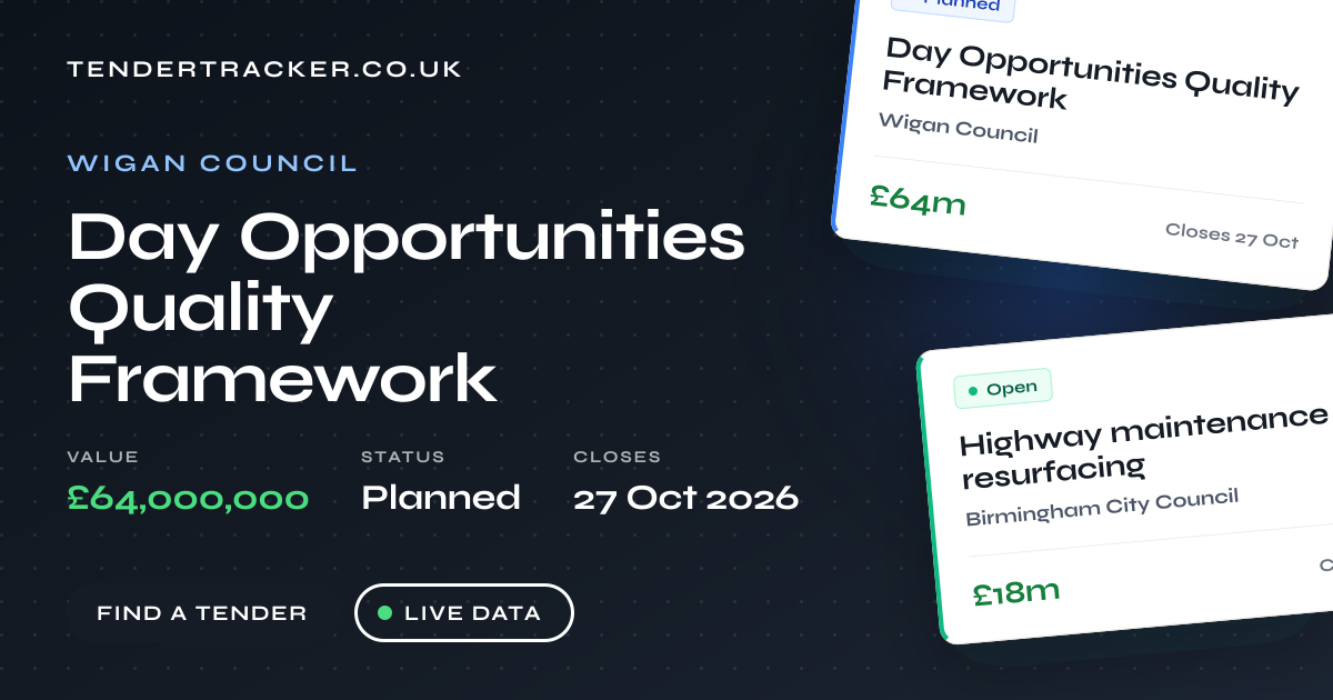 Day Opportunities Quality Framework – Wigan Council | TenderTracker UK