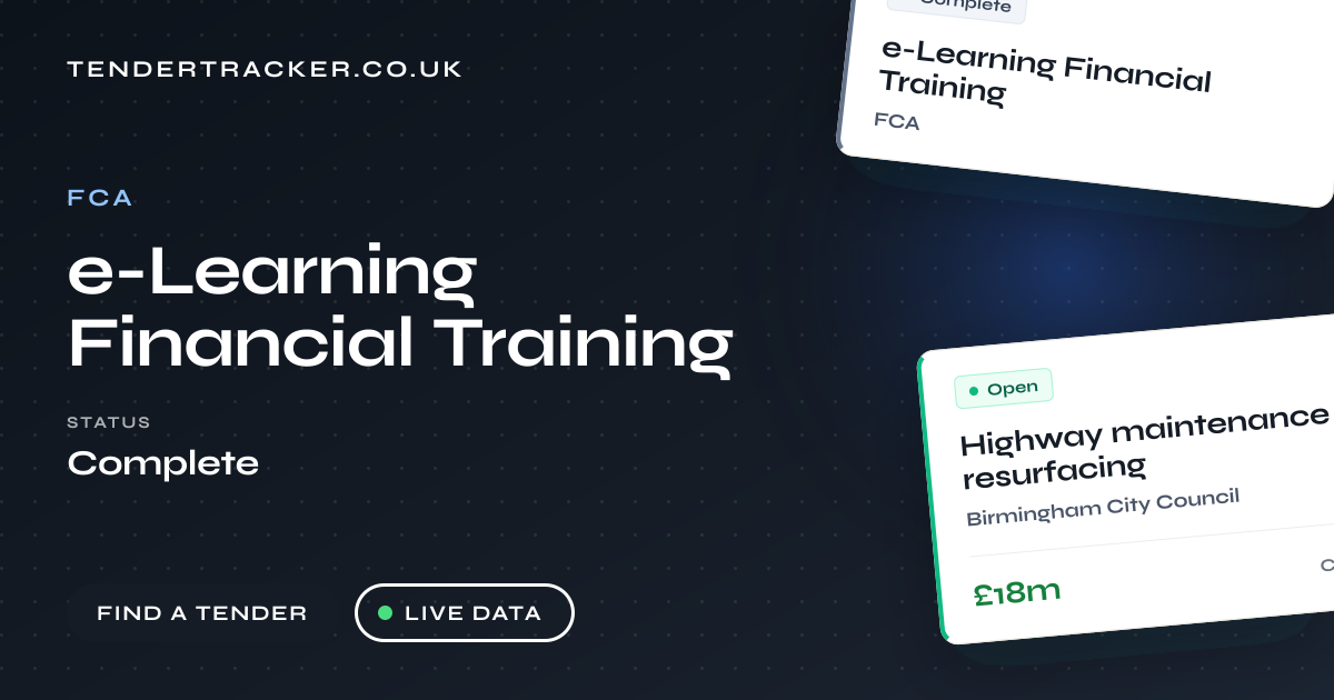 Provision of e-learning financial training services | TenderTracker UK