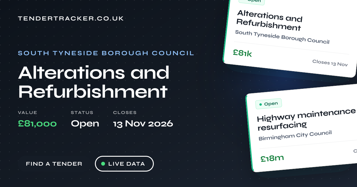 Alterations and Refurbishment – South Tyneside Borough Counc ...